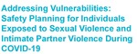 Addressing Vulnerabilities: Safety Planning for Individuals Exposed to Sexual Violence and Intimate Partner Violence During COVID-19 by Lianne Kendall (she/her), Ola Rzeszutek (them/they), Andrea Beebe (she/her), Lisa McDonald (she/her), and Centre for Equity and Inclusion