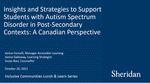 Insights and Strategies to Support Students with Autism Spectrum Disorder in Post-Secondary Contexts: A Canadian Perspective by Janice Fennell, Janice Galloway, Suzyo Suman Bavi, and Centre for Equity and Inclusion