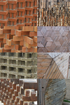 Constructed sample walls at the Royal Danish Academy of Fine Arts – School of Design by Ken Snell